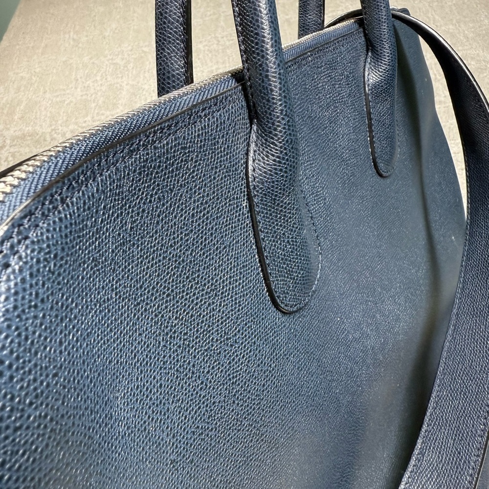 Valextra MyLogo Bowling Bag Blue - Picture 7 of 16